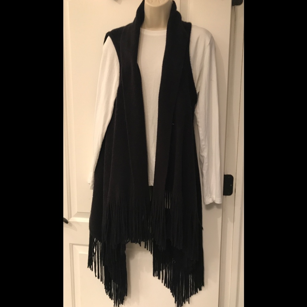 Hinge Black Fringe Cape
