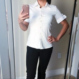 White bottom down shirt from Banana Republic