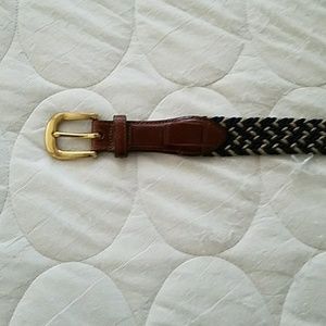 Land's End VTG navy & taupe braided belt