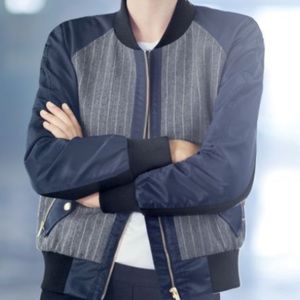 J. Crew Pinstripe bomber jacket szS