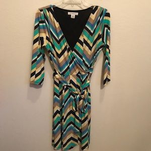 Chevron print wrap dress - very flattering