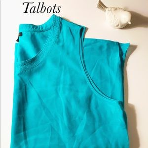 NWOT size 18 turquoise silk Talbots sleeveless top NWOT size 18 turquoise silk Talbots sleeveless top