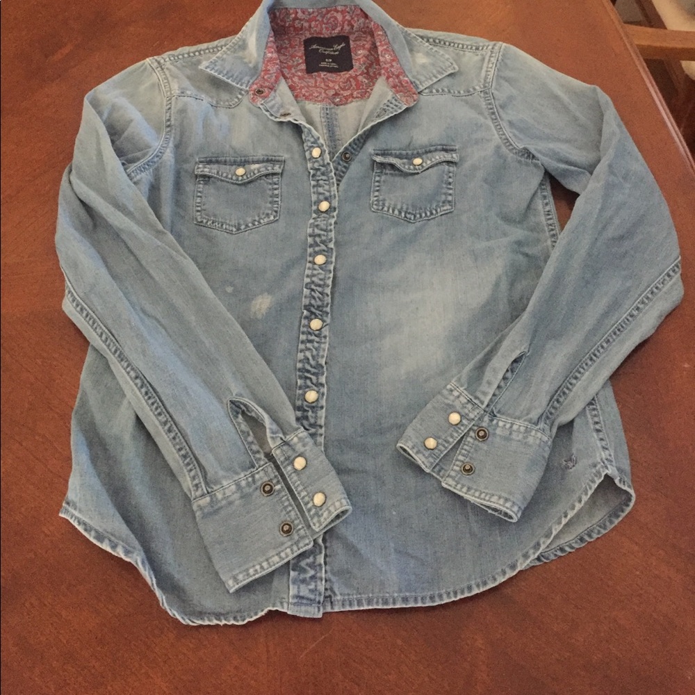 American Eagle jean shirt