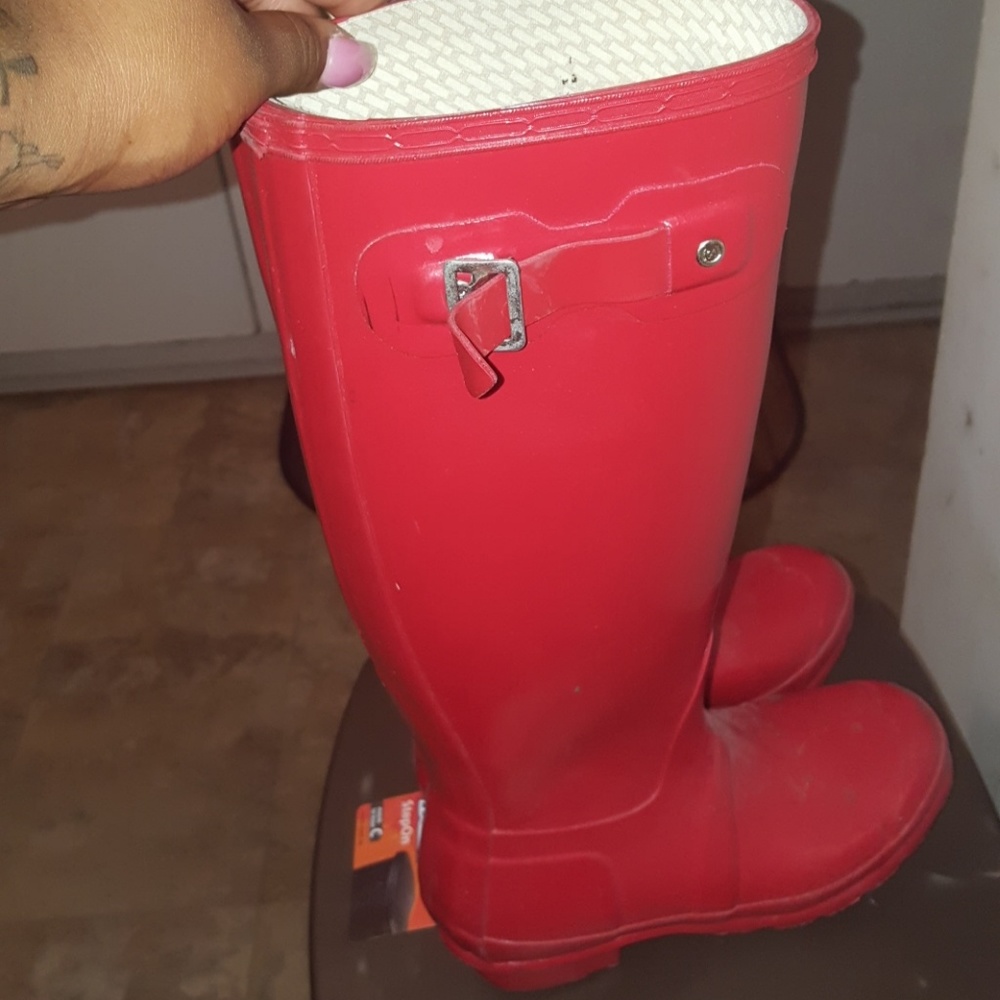 Red Hunter rain boots
