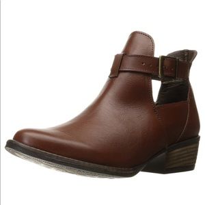 Cognac Leather Boho Chic Cut Out Ankle Boot Cognac Leather Boho Chic Cut Out Ankle Boot