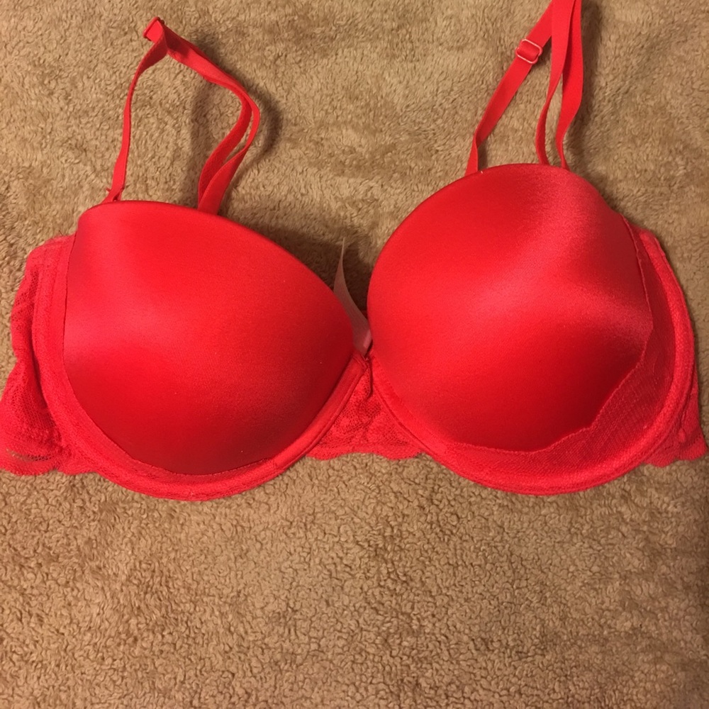 Sexy red push up bra OPTIONAL straps