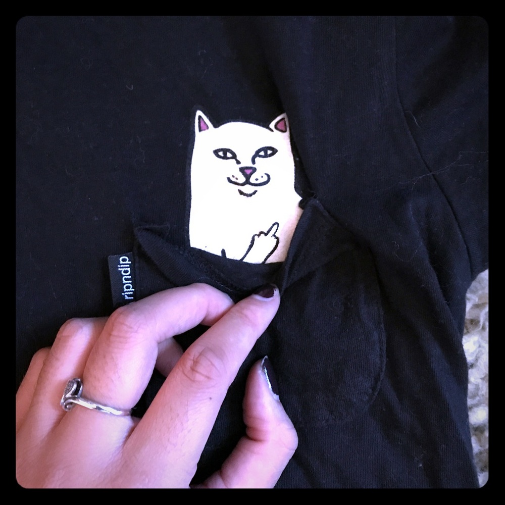 Ripndip Cat Flipping you off shirt