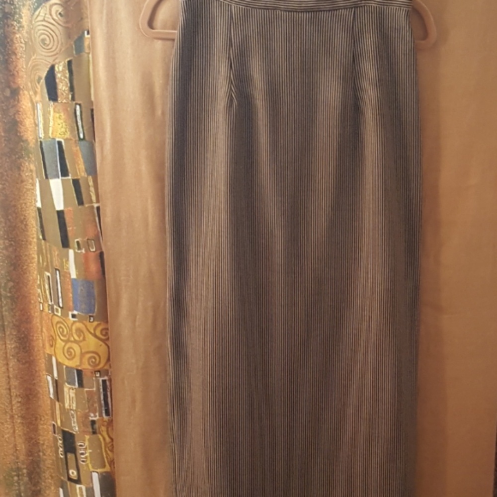 Long Skirt, Wool, Black and Beige, 6