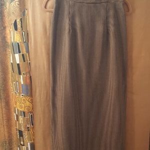 Long Skirt, Wool, Black and Beige, 6
