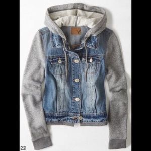 American Eagle Hooded Denim Jacket