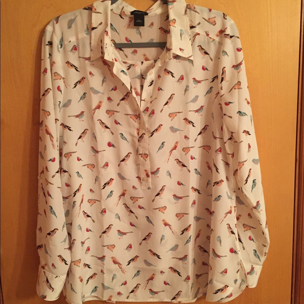 Ann Taylor blouse with birds