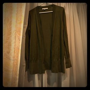 LOFT Army Green Boyfriend Cardigan 