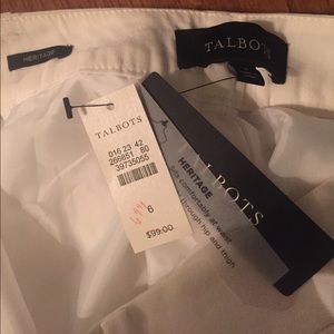 NWT white Talbots linen blend pants