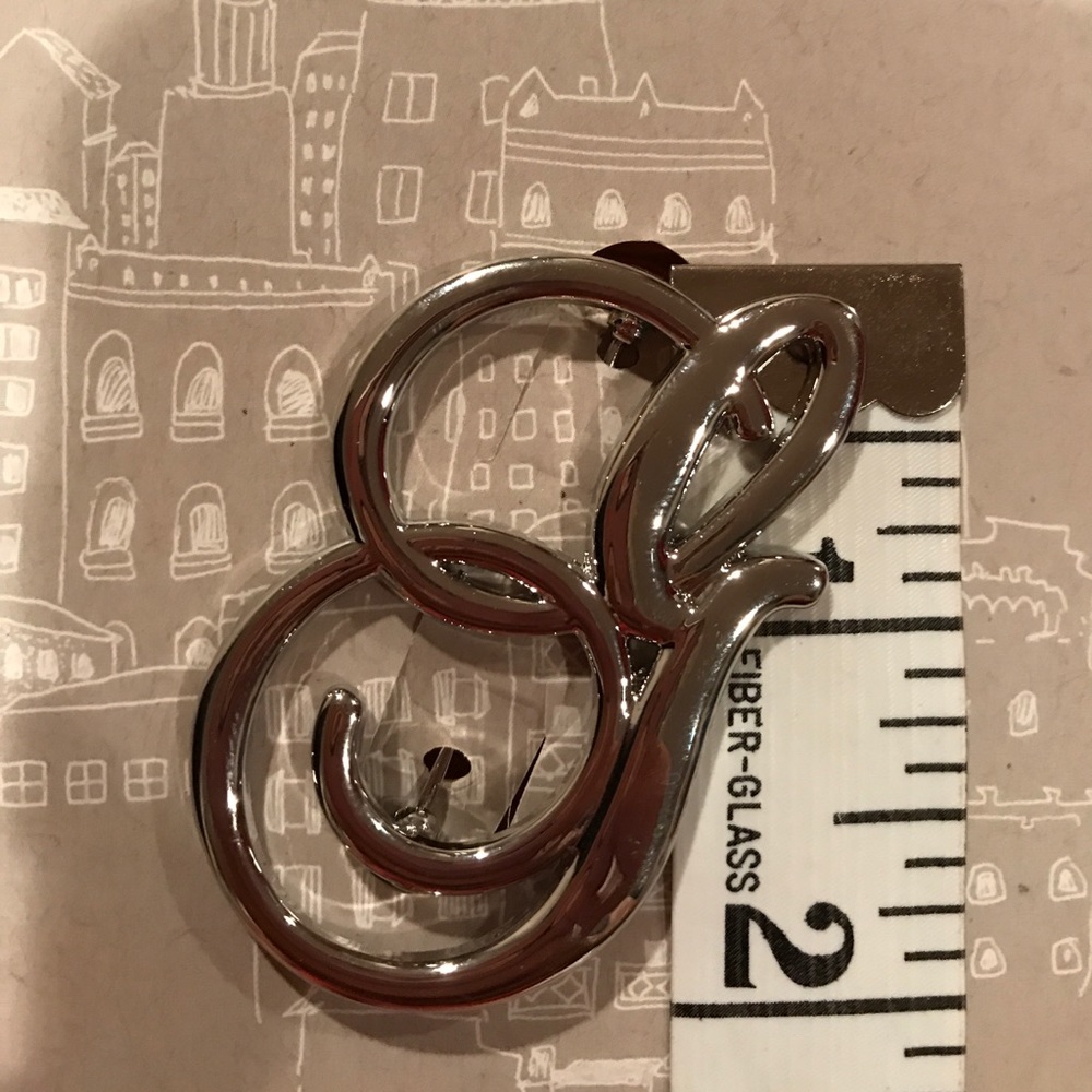 Nwt Demdaco silver "G" monogram initial brooch - Picture 4 of 5