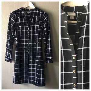 Merona Black and white shift dress with tie waist