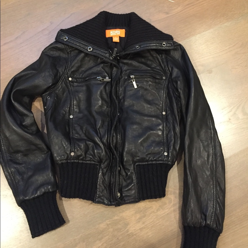 Michael Kors Leather Moto Jacket
