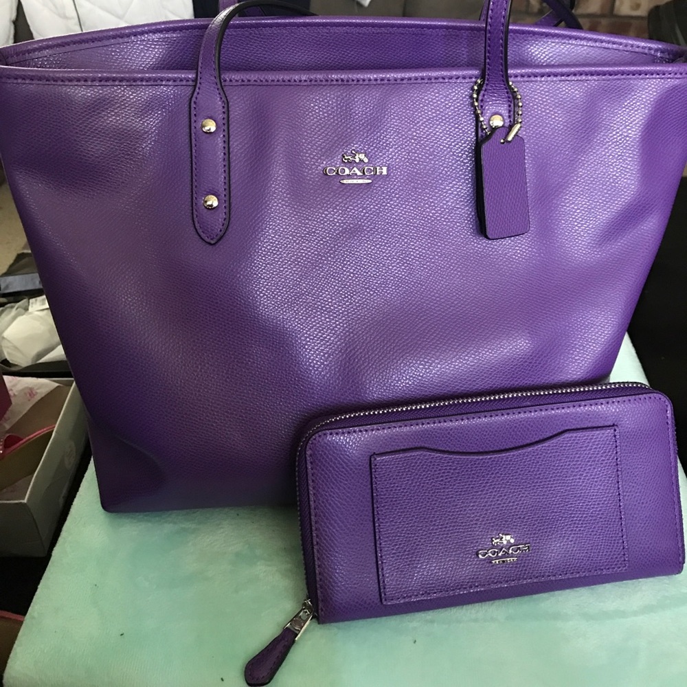 Purple coach bag