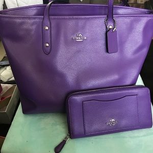 Purple coach bag