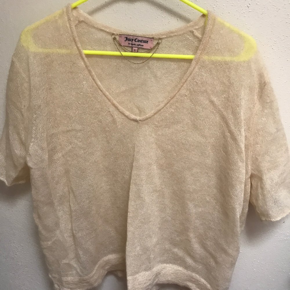 Juicy Couture Fuzzy Short sleeve sweater