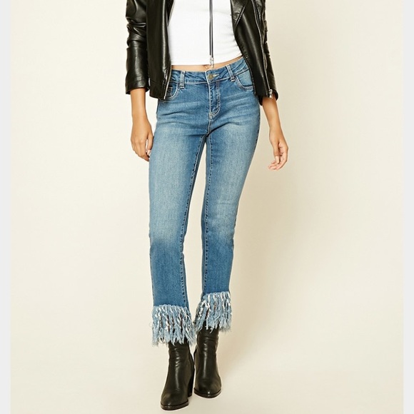 jeans with fringe hem