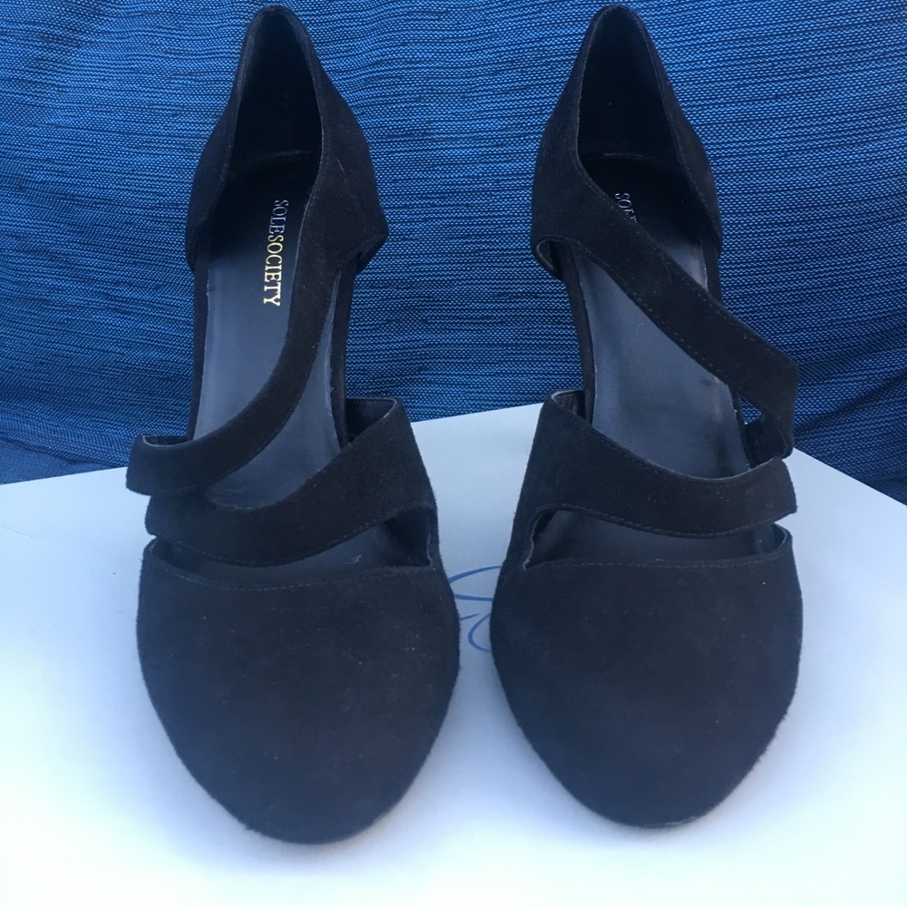 Sole society black suede heels