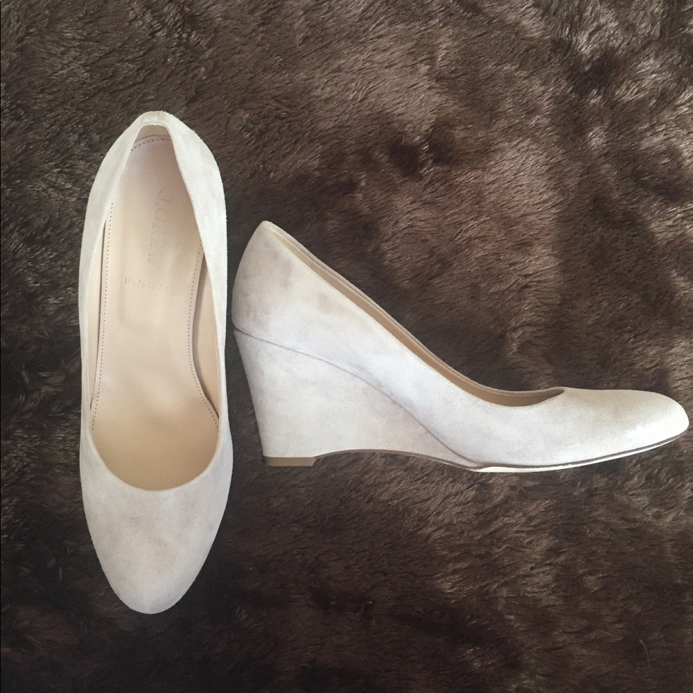 Suede J.Crew Nude Wedges