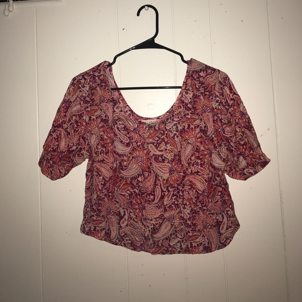 Paisley Pink Billabong Crop Top