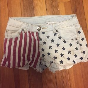 American Flag Denim Shorts