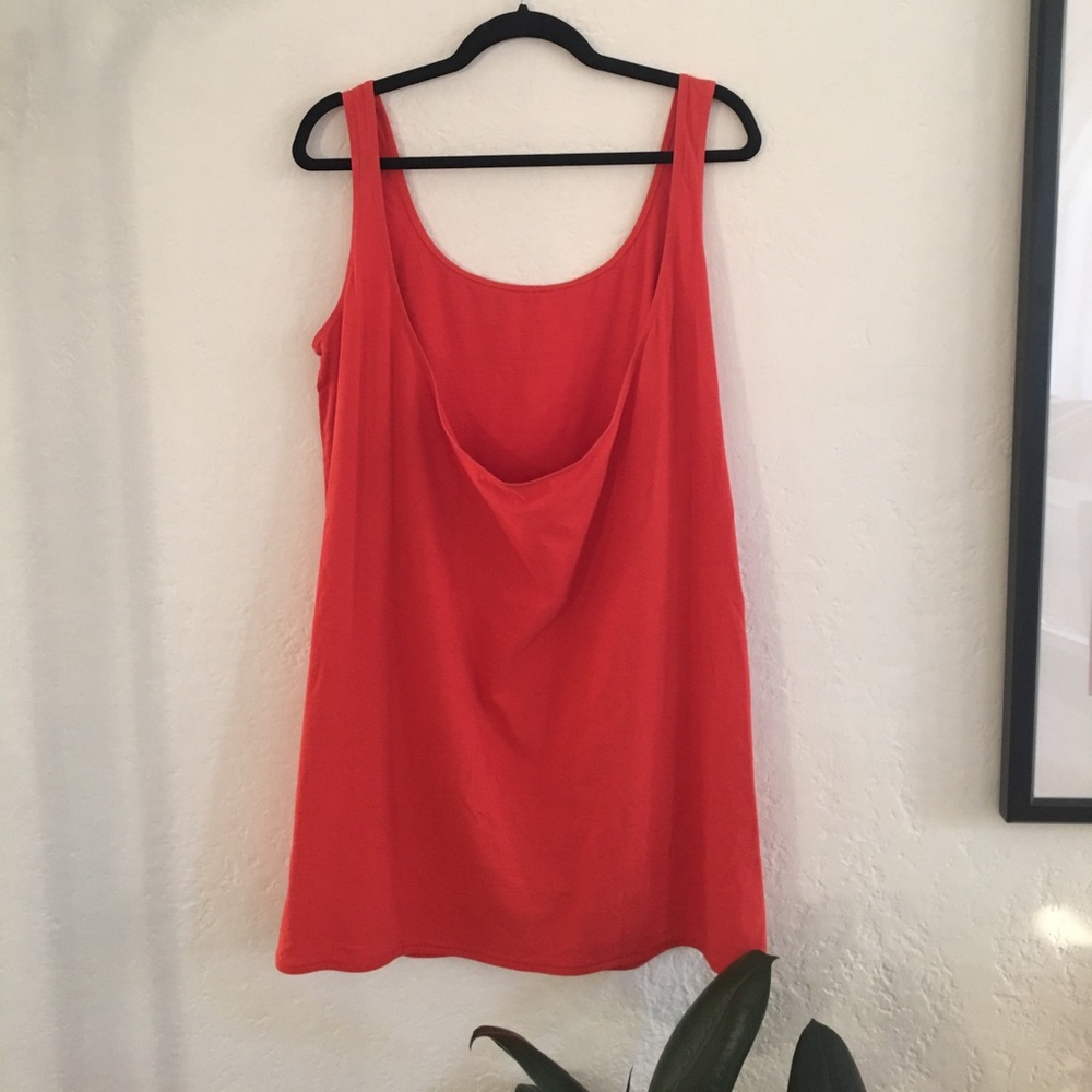American Apparel Orange Deep Scoop Back Dress
