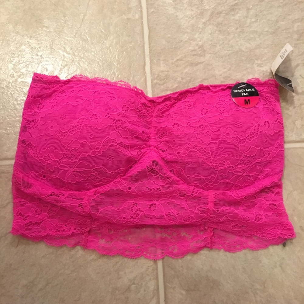 Bright pink sheer bandeau