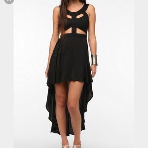 Black Hi-Lo Cage Top Dress