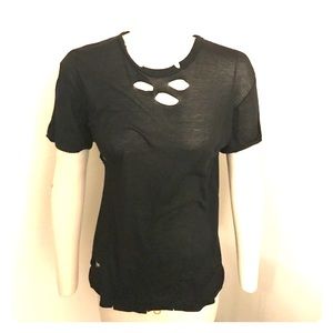 After Party by Nasty Gal distressed black t-shirt
