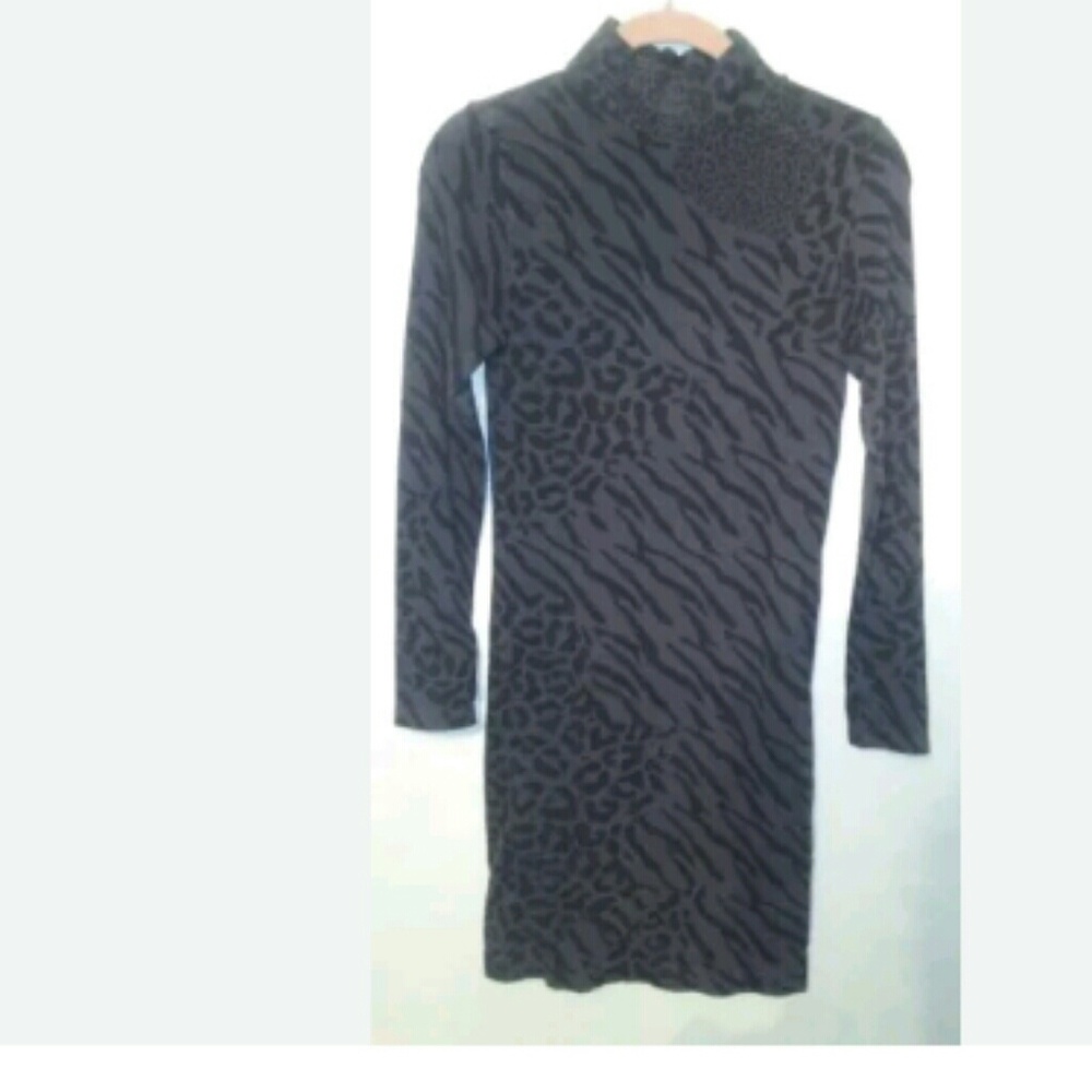 Bebe large dress long sleeve mock neck body con