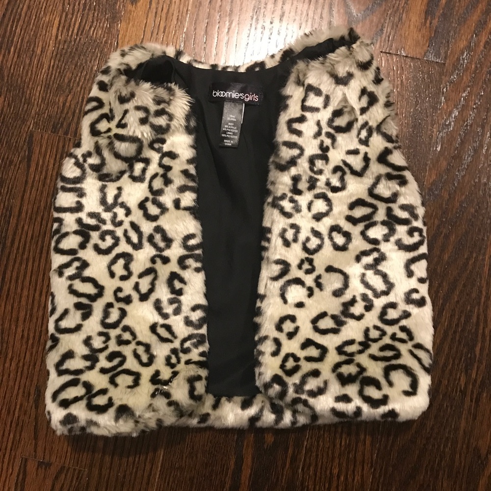 Leopard fux fur vest toddler girl