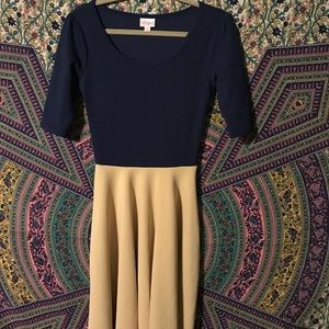 Nichole navy and tan LULAROE DRESS.