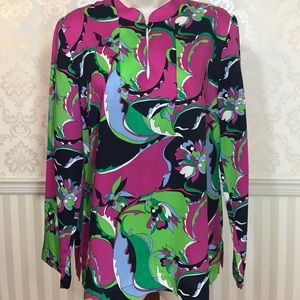 Talbots Bold Print Long Sleeve Blouse Talbots Bold Print Long Sleeve Blouse