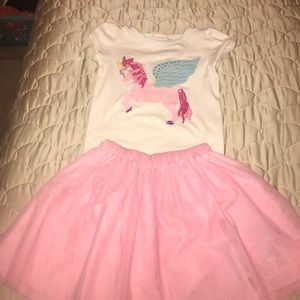 Lemon Loves Lines shirt with Gap tulle skirt