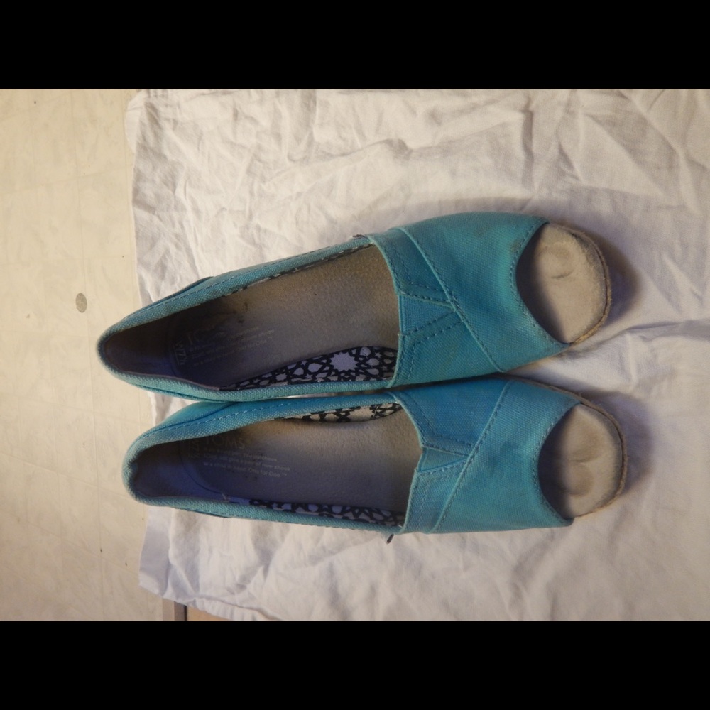 Toms Aqua/Teal wedges 7.5