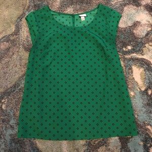 Green Cap Sleeve Printed Top