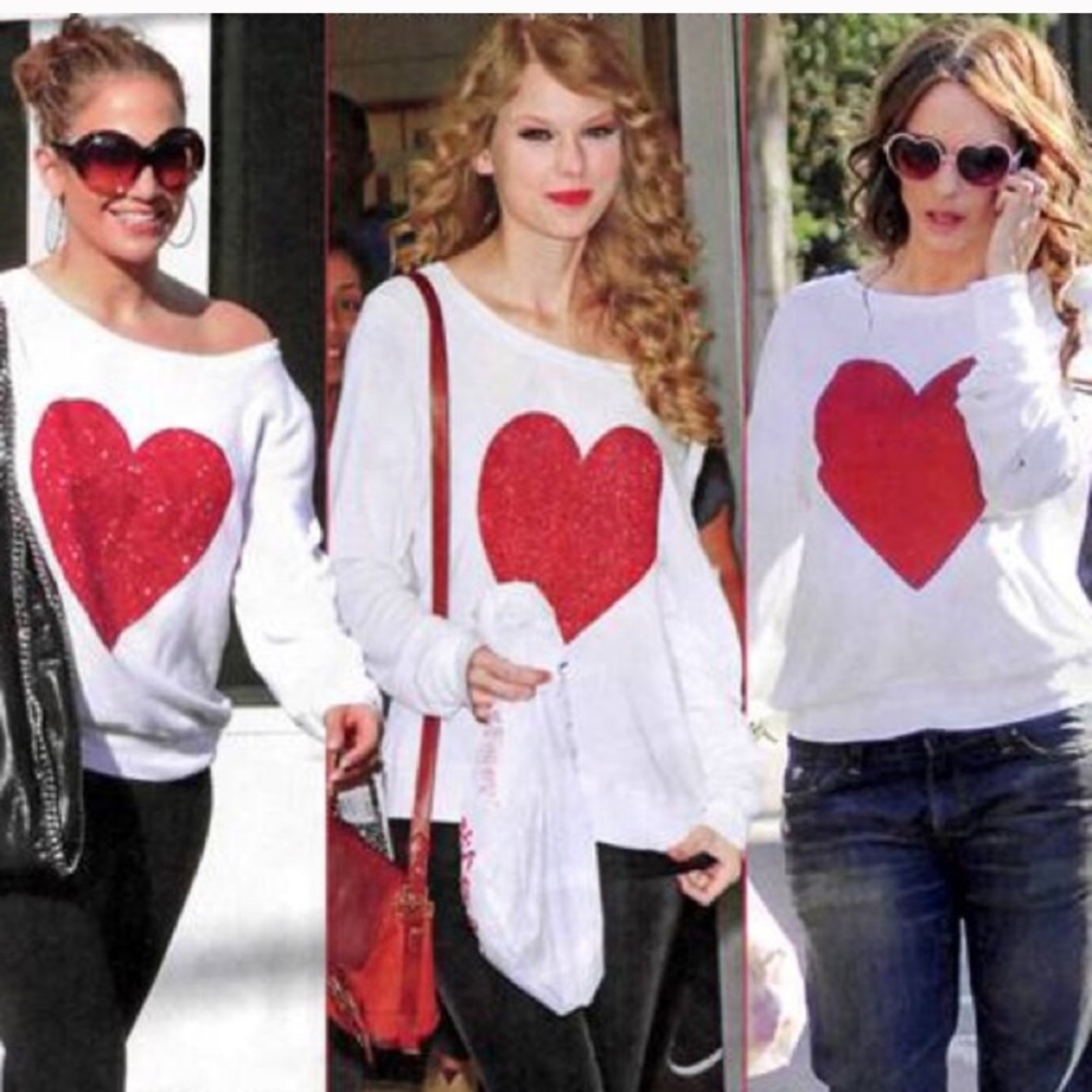 Wildfox Heart sweatshirt crew neck