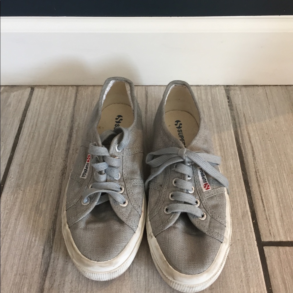 Superga grey canvas shoes