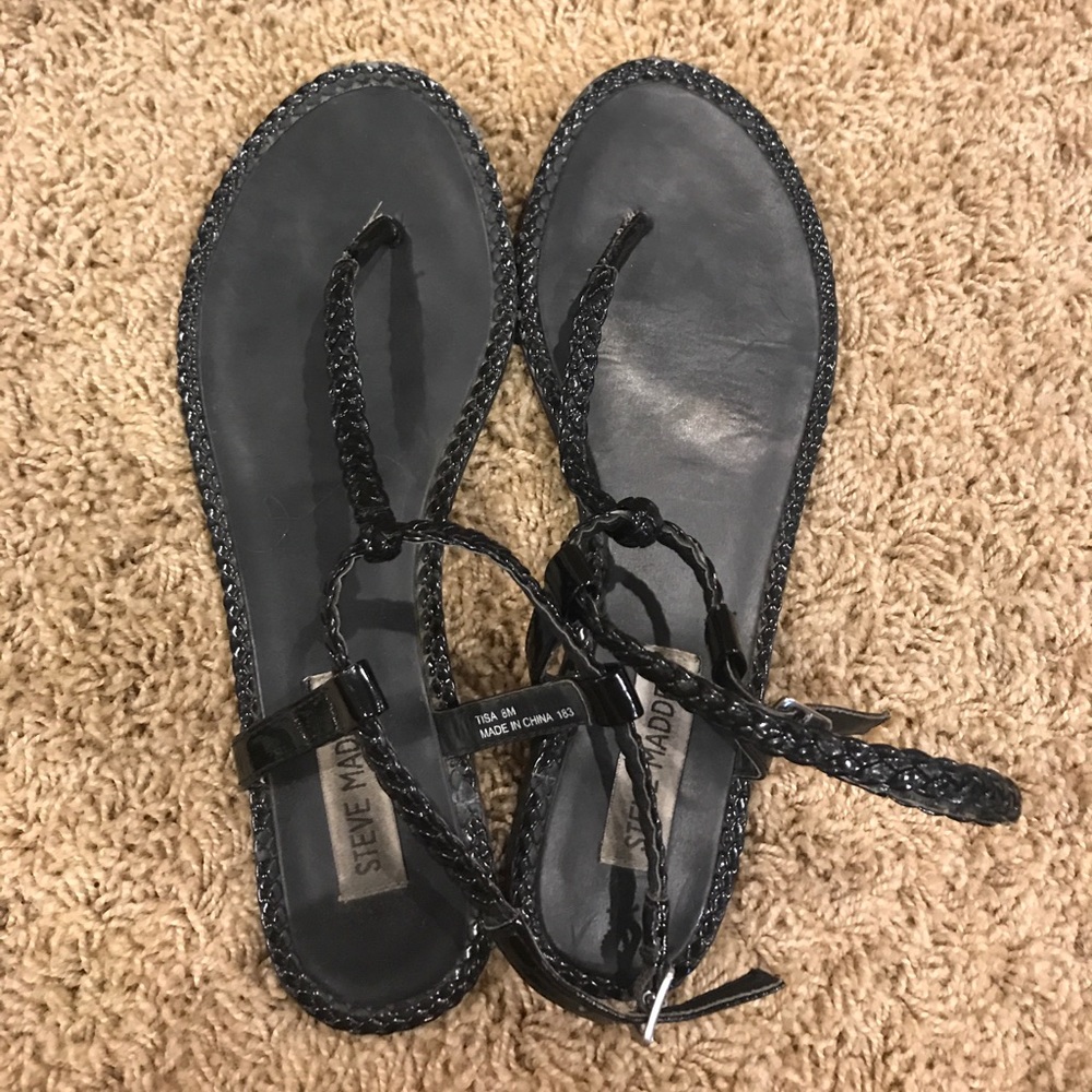 Steve Madden braided black sandals