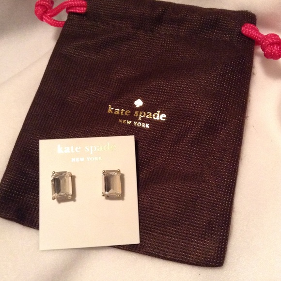kate spade Jewelry - NWT Kate Spade Emerald Cut Clear Stone