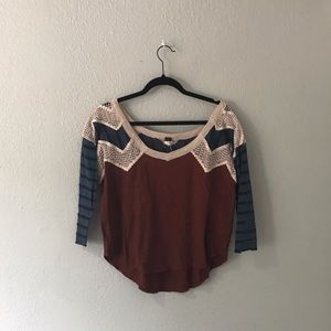 Free People 'We the Free' 3/4 sleeve top