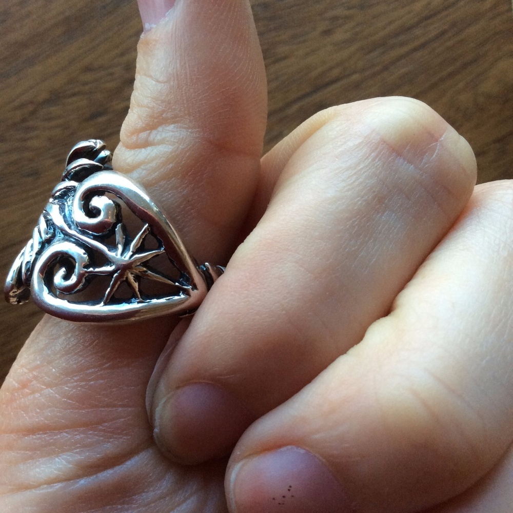 RETIRED LISTING 925 Silver Vintage SUN God Ring - Picture 2 of 7
