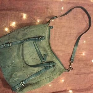 🌿Coach Suede blue bag🌿