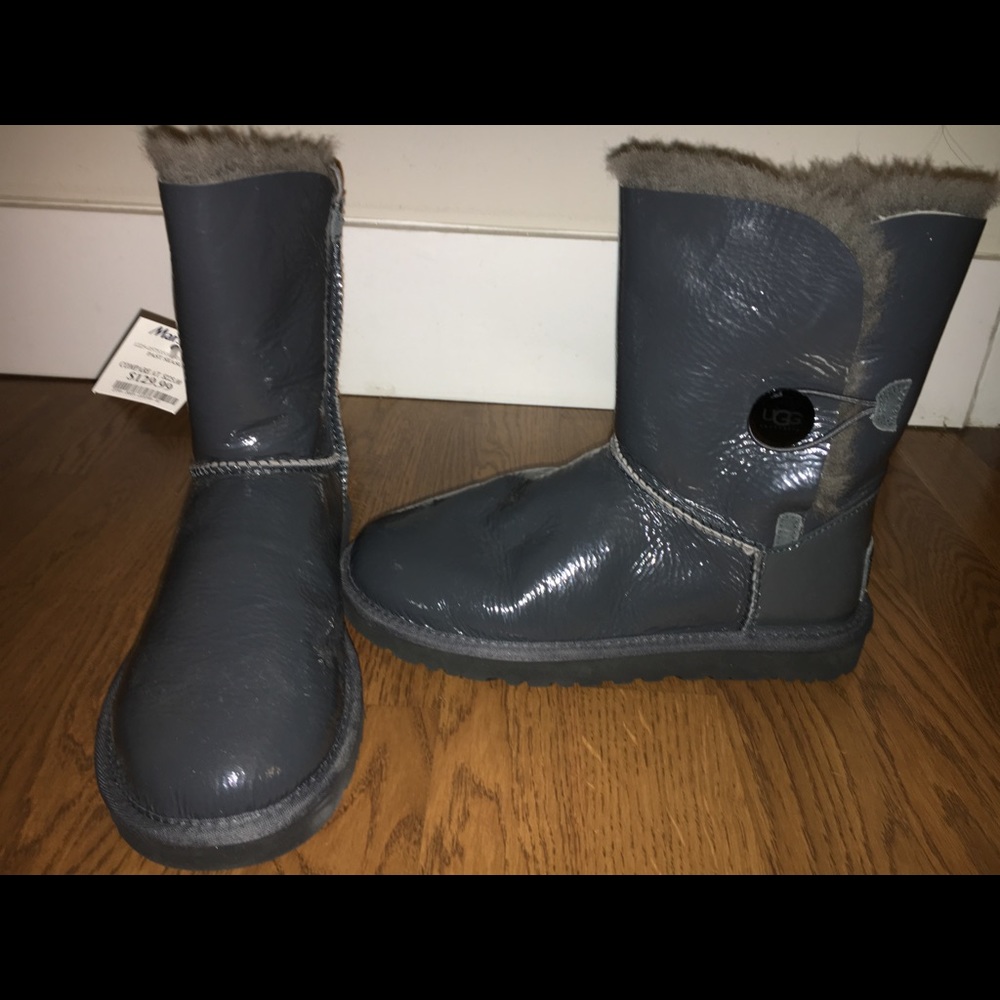 Ugg grey patent leather boots
