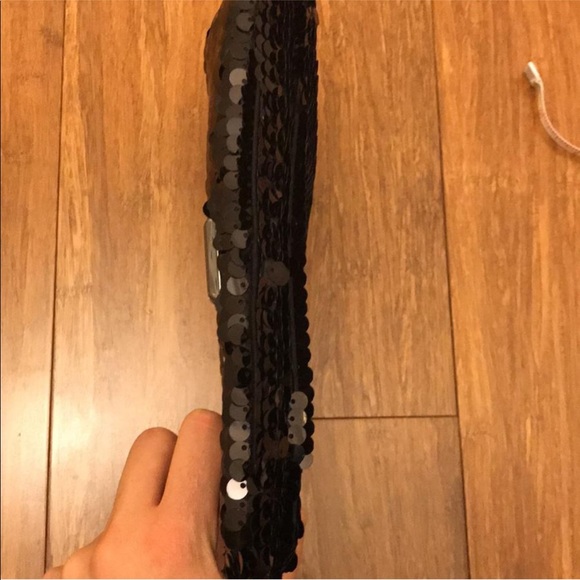 BCBGMaxAzria sequins black clutch - Picture 7 of 8