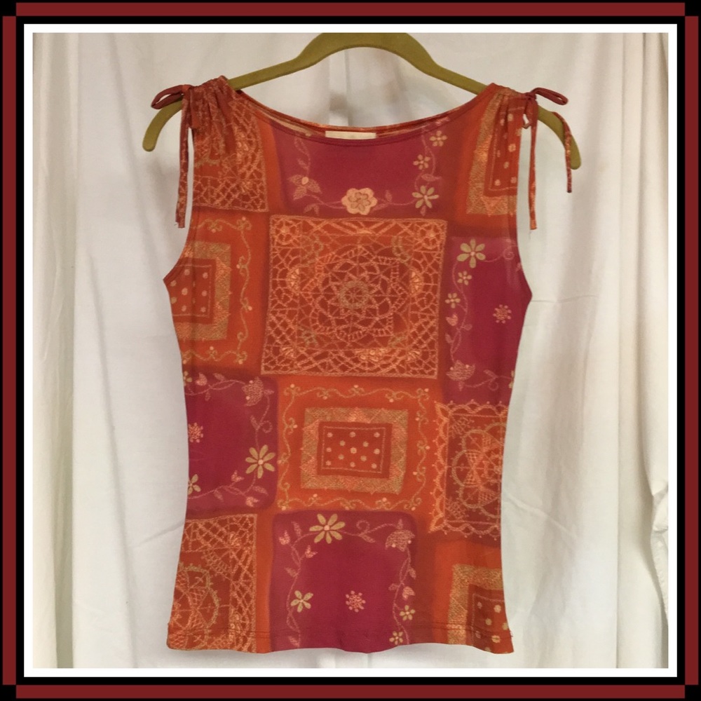 Red & Orange Iz Byer Sleeveless Top