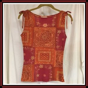Red & Orange Iz Byer Sleeveless Top
